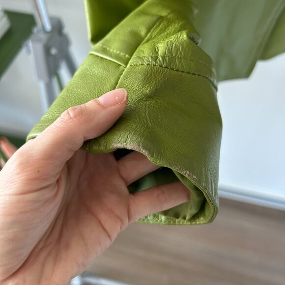 Shape FX Green Genuine Leather Zip Up Jacket - Picture 7 of 8